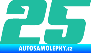 Samolepka Startovní číslo 25 typ 6 tyrkysová