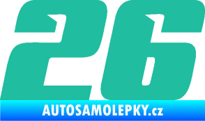 Samolepka Startovní číslo 26 typ 6 tyrkysová