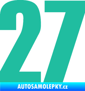 Samolepka Startovní číslo 27 typ 2     tyrkysová