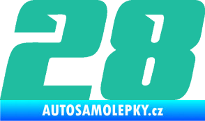Samolepka Startovní číslo 28 typ 6 tyrkysová