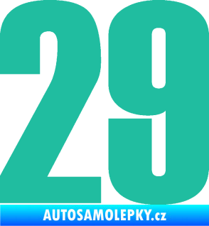 Samolepka Startovní číslo 29 typ 2    tyrkysová