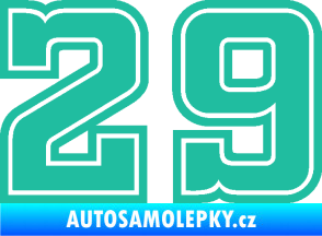 Samolepka Startovní číslo 29 typ 5 tyrkysová