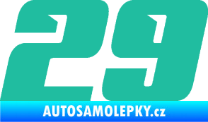 Samolepka Startovní číslo 29 typ 6 tyrkysová