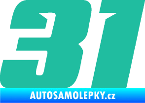 Samolepka Startovní číslo 31 typ 6 tyrkysová