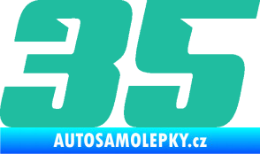 Samolepka Startovní číslo 35 typ 6 tyrkysová