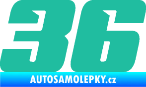 Samolepka Startovní číslo 36 typ 6 tyrkysová