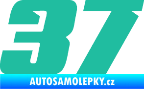 Samolepka Startovní číslo 37 typ 6 tyrkysová