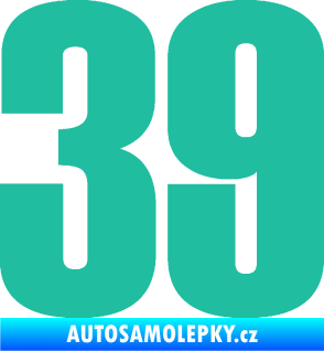 Samolepka Startovní číslo 39 typ 2      tyrkysová