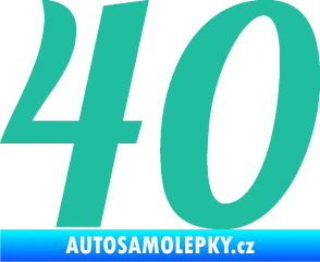 Samolepka Startovní číslo 40 typ 3 tyrkysová