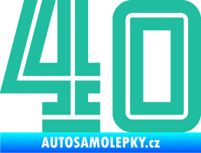 Samolepka Startovní číslo 40 typ 7 tyrkysová