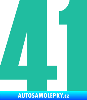 Samolepka Startovní číslo 41 typ 2     tyrkysová