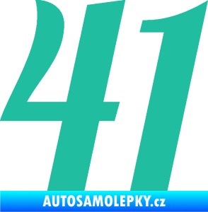 Samolepka Startovní číslo 41 typ 3 tyrkysová