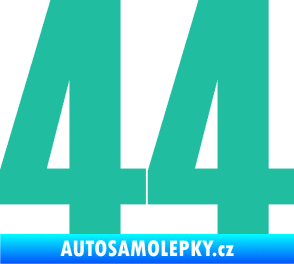 Samolepka Startovní číslo 44 typ 2     tyrkysová