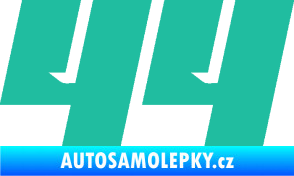 Samolepka Startovní číslo 44 typ 6 tyrkysová