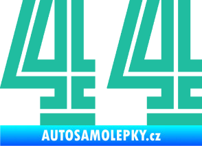 Samolepka Startovní číslo 44 typ 7 tyrkysová
