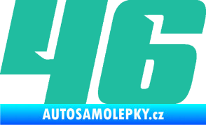Samolepka Startovní číslo 46 typ 6 tyrkysová