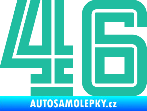 Samolepka Startovní číslo 46 typ 7 tyrkysová