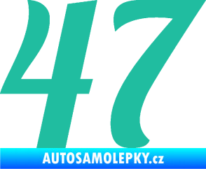 Samolepka Startovní číslo 47 typ 3 tyrkysová