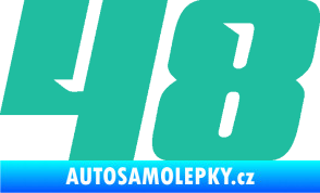 Samolepka Startovní číslo 48 typ 6 tyrkysová