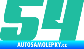 Samolepka Startovní číslo 54 typ 6 tyrkysová