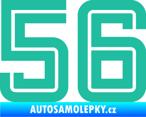 Samolepka Startovní číslo 56 typ 7 tyrkysová