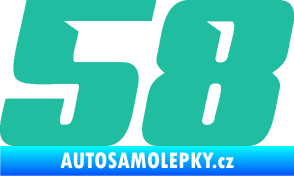 Samolepka Startovní číslo 58 typ 6 tyrkysová