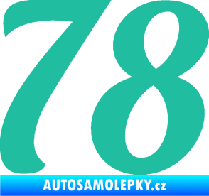 Samolepka Startovní číslo 78 typ 3   tyrkysová
