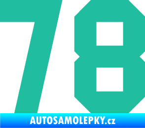 Samolepka Startovní číslo 78 tyrkysová