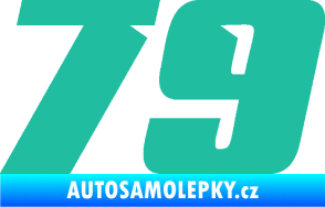 Samolepka Startovní číslo 79 typ 6 tyrkysová