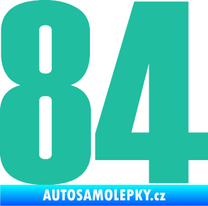 Samolepka Startovní číslo 84 typ 2    tyrkysová