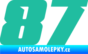 Samolepka Startovní číslo 87 typ 6 tyrkysová