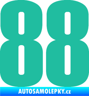 Samolepka Startovní číslo 88 typ 2        tyrkysová