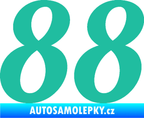 Samolepka Startovní číslo 88 typ 3  tyrkysová