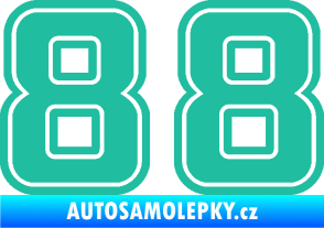 Samolepka Startovní číslo 88 typ 5 tyrkysová