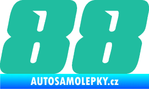 Samolepka Startovní číslo 88 typ 6 tyrkysová