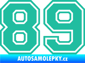 Samolepka Startovní číslo 89 typ 4 tyrkysová