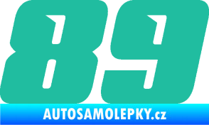 Samolepka Startovní číslo 89 typ 6 tyrkysová