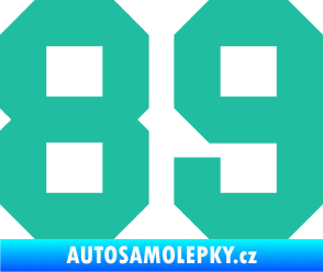 Samolepka Startovní číslo 89 tyrkysová