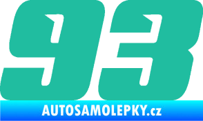 Samolepka Startovní číslo 93 typ 6 tyrkysová