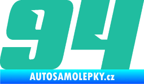 Samolepka Startovní číslo 94 typ 6 tyrkysová