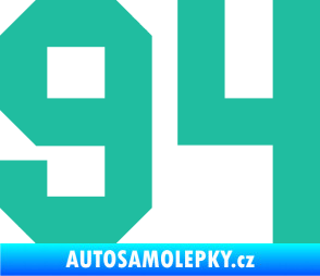 Samolepka Startovní číslo 94 tyrkysová