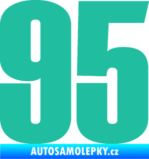 Samolepka Startovní číslo 95 typ 2     tyrkysová