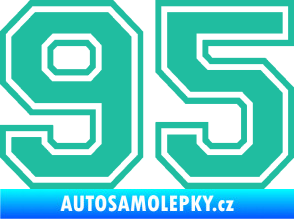 Samolepka Startovní číslo 95 typ 4 tyrkysová