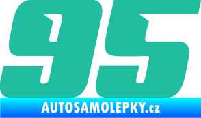 Samolepka Startovní číslo 95 typ 6 tyrkysová