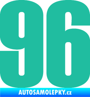 Samolepka Startovní číslo 96 typ 2     tyrkysová