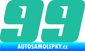 Samolepka Startovní číslo 99 typ 6 tyrkysová