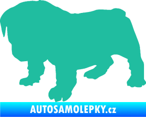 Samolepka Štěňátko 004 levá francouzský buldoček tyrkysová