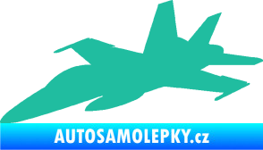 Samolepka Stíhací letoun 001 levá tyrkysová