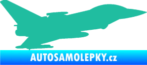 Samolepka Stíhací letoun 002 pravá tyrkysová