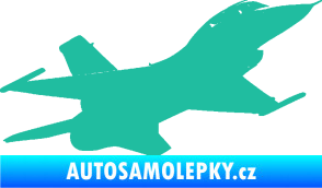 Samolepka Stíhací letoun 004 pravá tyrkysová